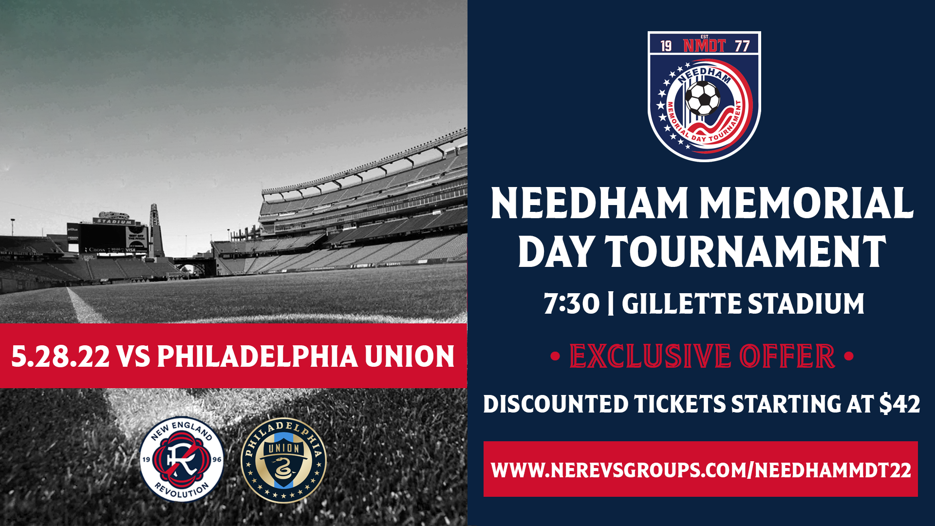 NE Revolution Game Tickets Info Needham Soccer Tournament